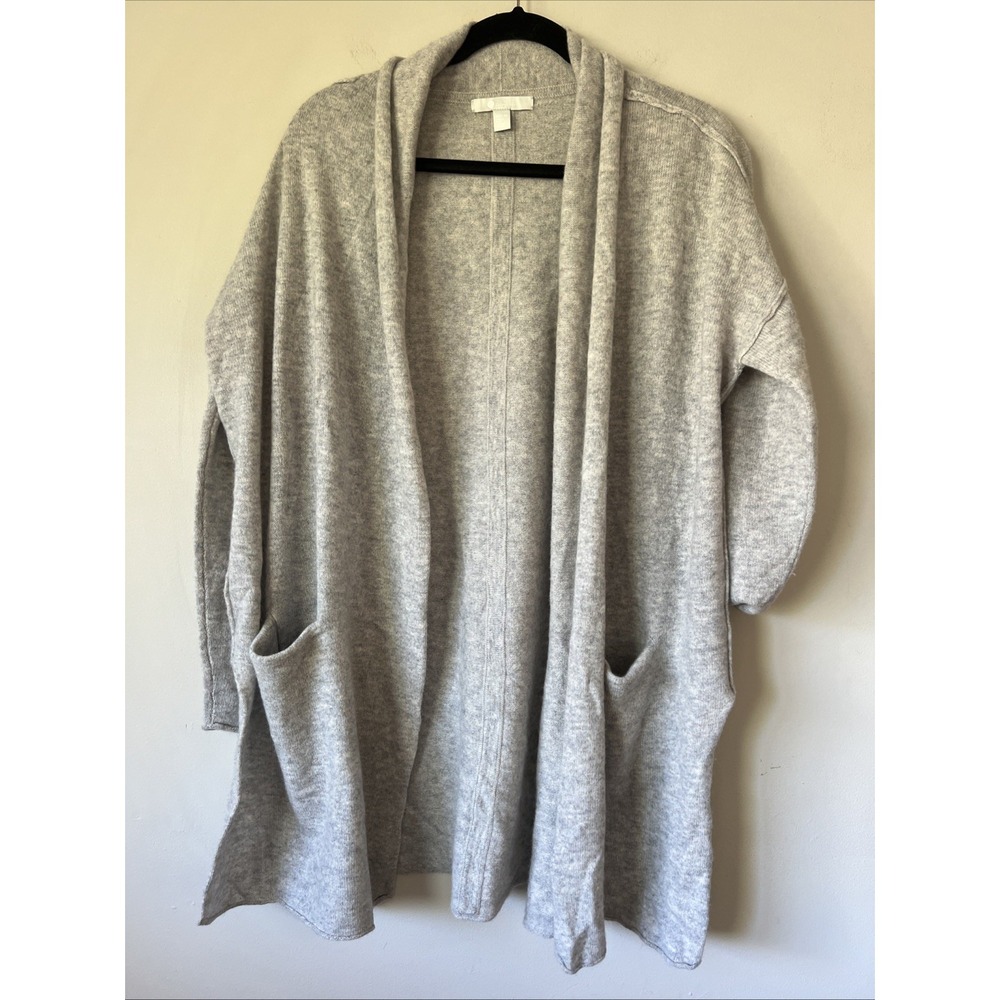 Zella Women's Cashmere Wool Cardigan SweaterGray Open Front Size XXS XS Layering